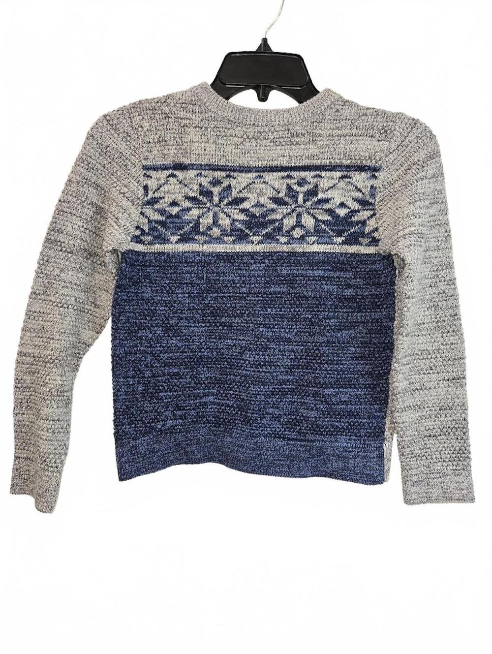Chaps Colorblock Knit Children's Sweater with Snowflake Pattern Size 7